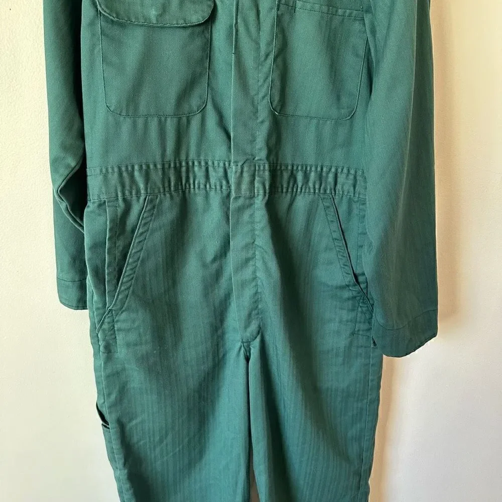 Big Mac JCPenney Vintage RARE Color Men’s Teal Green Mechanic Work Coveralls Jum - Picture 12 of 15